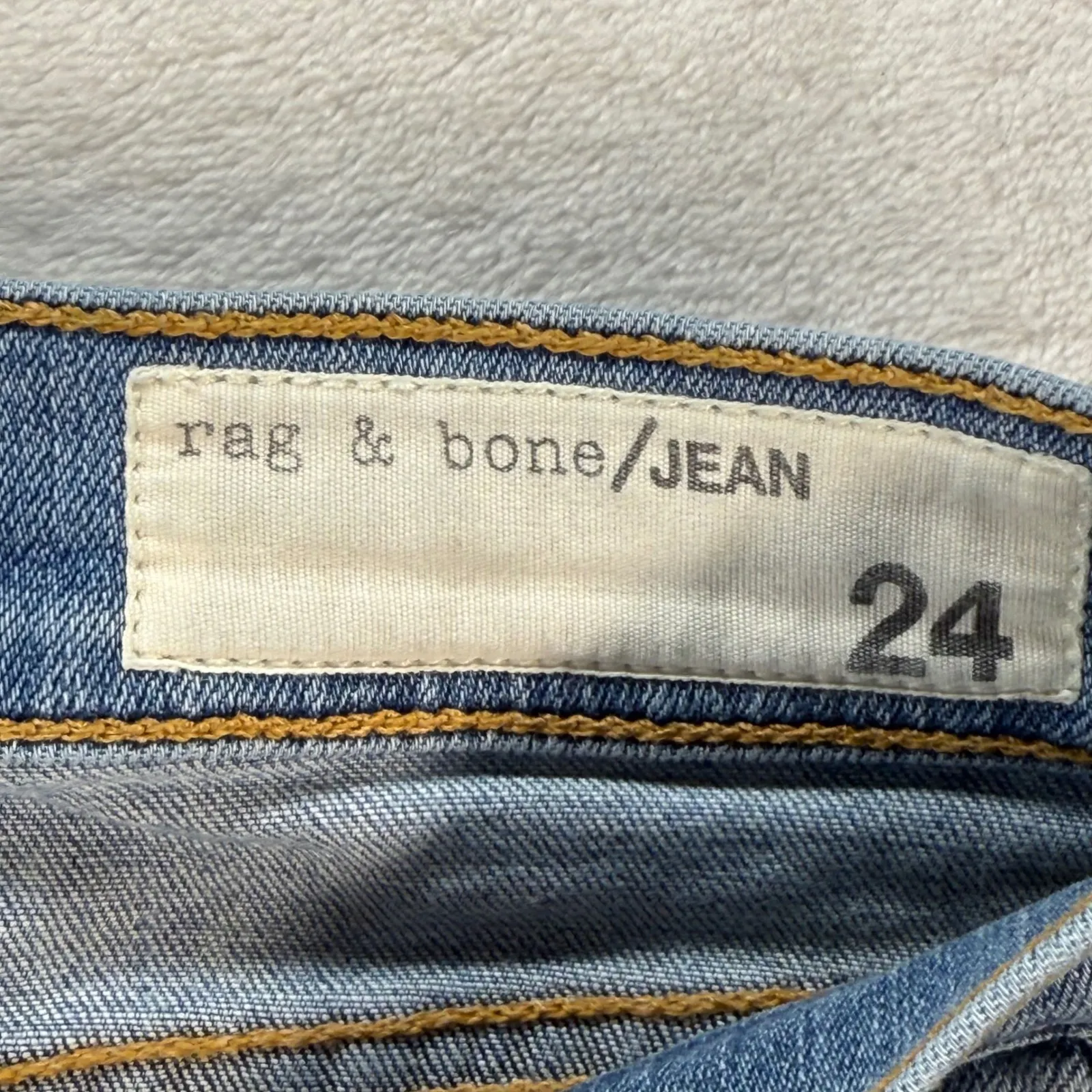 Rag & Bone Skinny Jeans Distressed Denim Light Wash‎ Made in USA Women's 24 - Image 7