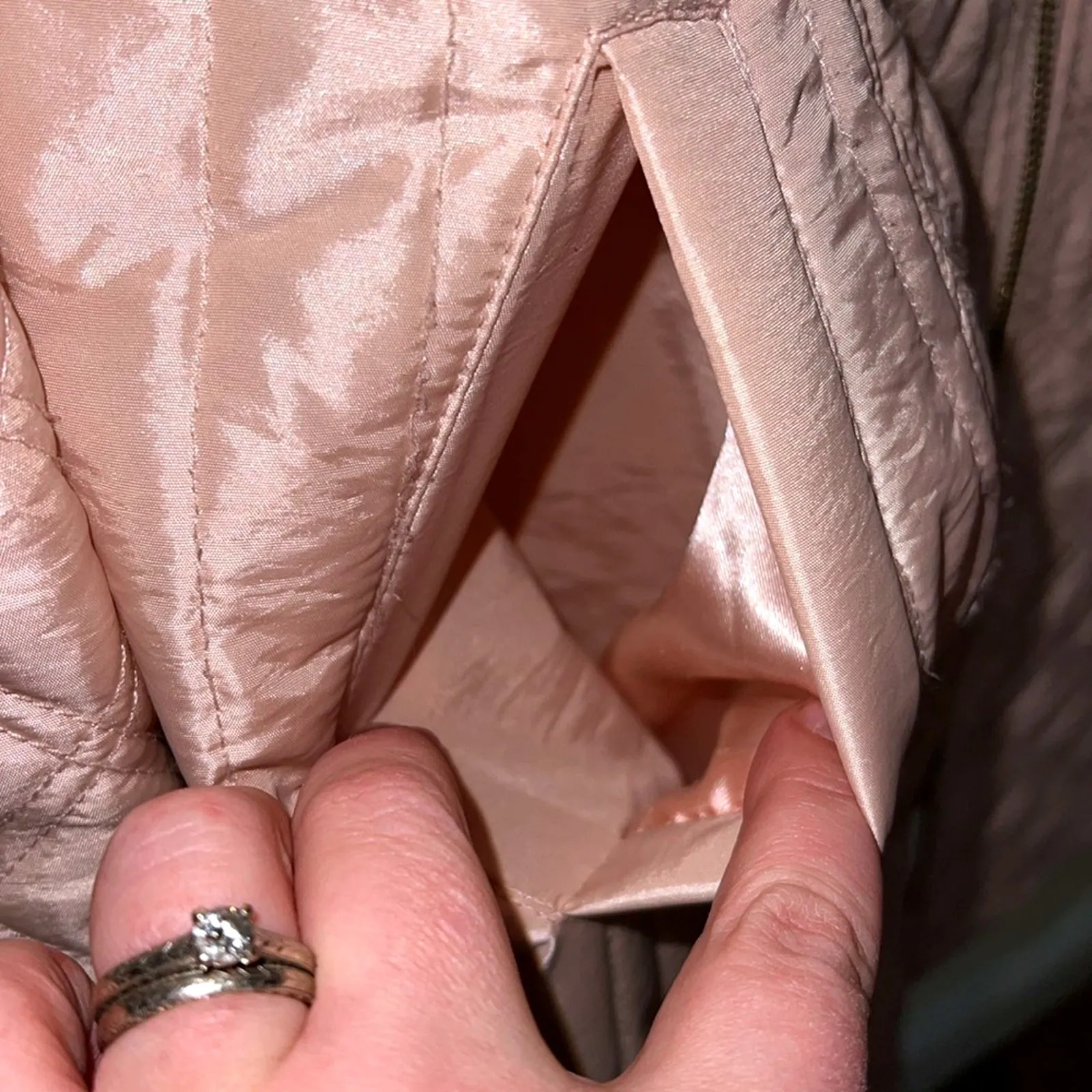 Dennis Basso Water Resistant Quilted Zip Front Jacket Pink XS EUC‎ - Image 7