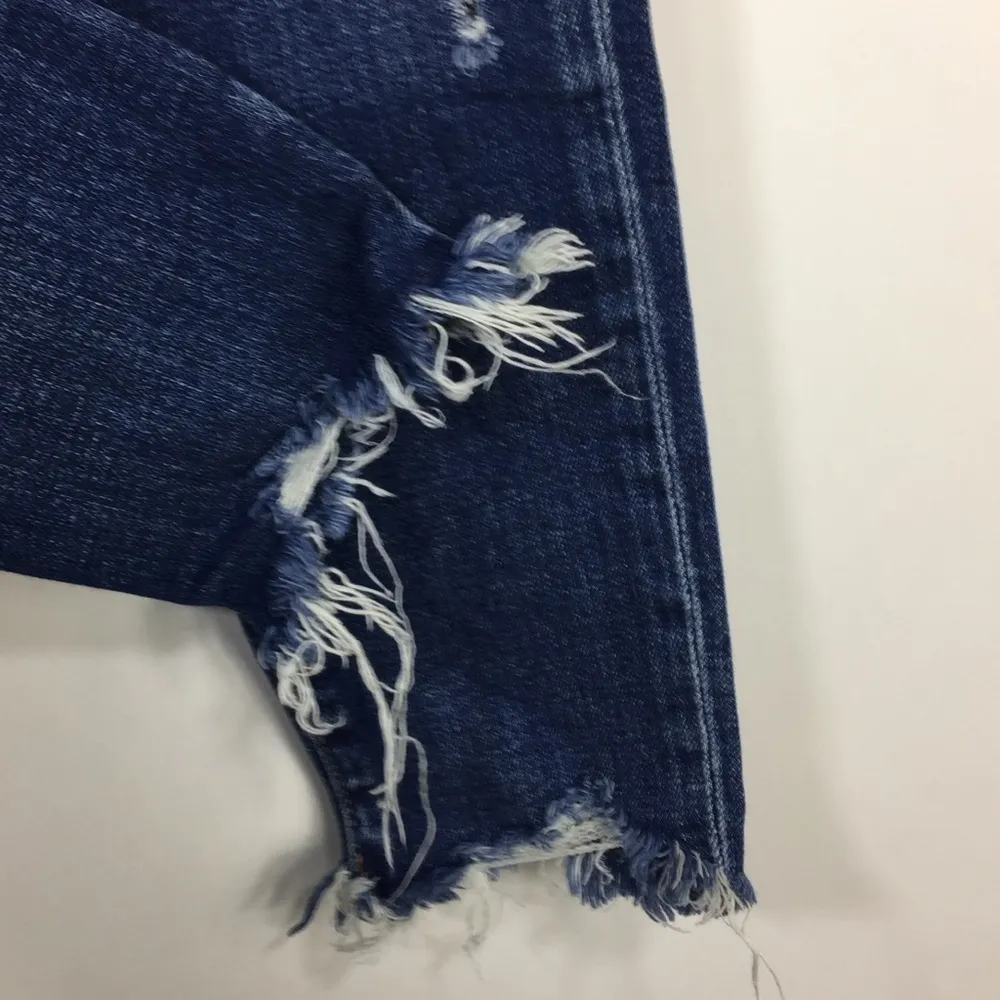 MOUSSY Jeans Distressed Skinny Raw Hem Size 25 Blue - Image 8