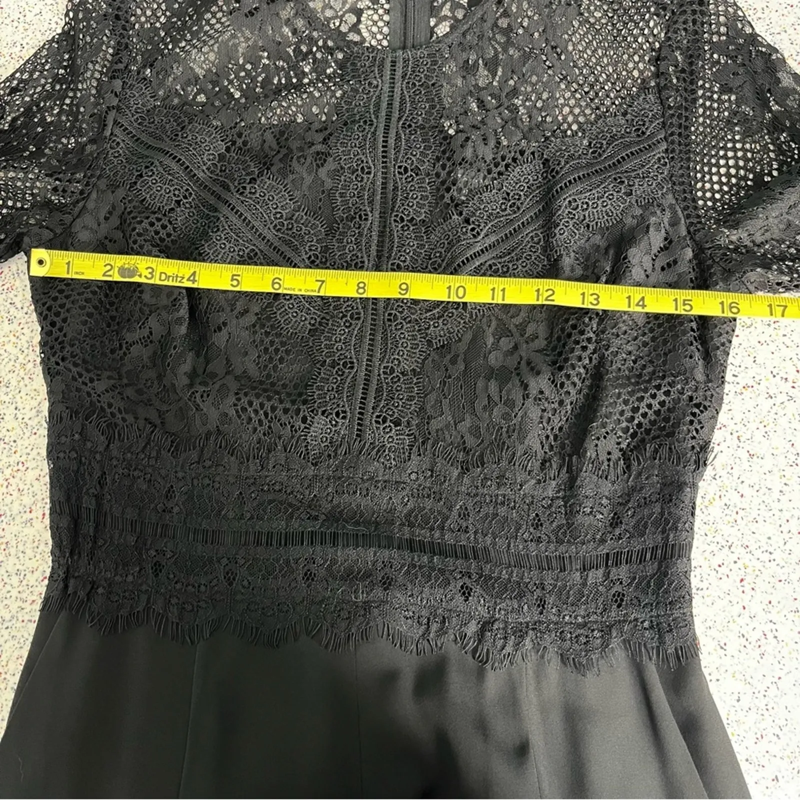 NWT Alex Marie Hailey Black Lace Chiffon Wide Leg Party Jumpsuit Women’s Size 6 - Image 10