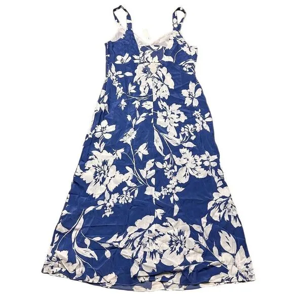 NWT‎ Madewell Women's Blue Floral Tank Midi Dress Size 14 Spring Summer - Image 8