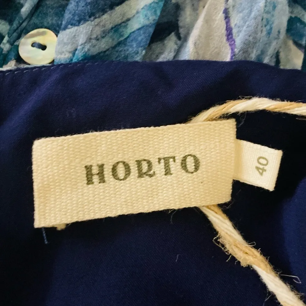 Brazilian designer Horto ruffled, layered ruffle blue maxi dress. Size 40 (US 6) - Image 7