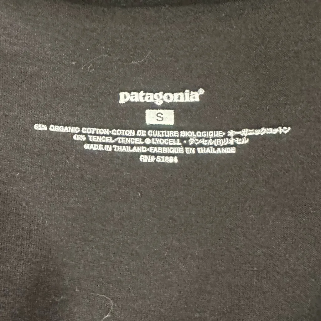 Patagonia Margot Black Fauu wrap VNeck dress 3/4 Length Sleeve Sz S sustainable - Image 3