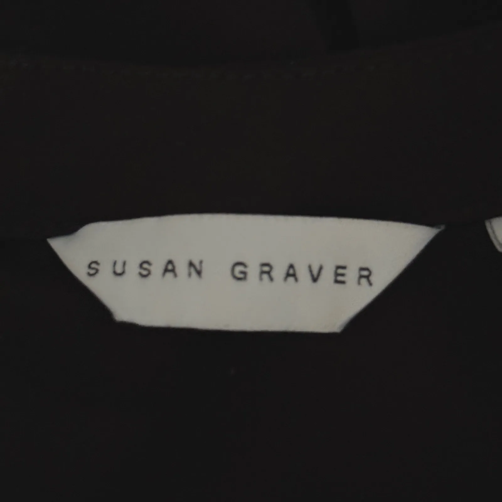 Susan Graver Shirt Women Button Back Statement Piece Neutral Animal Print Bow XS - Image 6