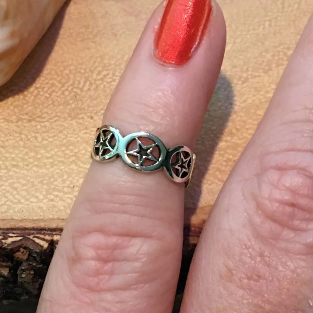 Stars Sterling Silver Toe Ring Midi Ring - Image 3