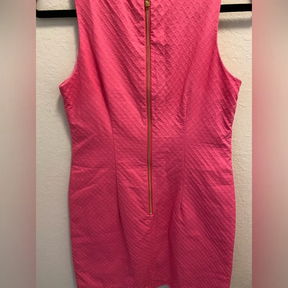 Southern Tide Pink Charleston Wavy Scallop Textured Dress. - Image 7