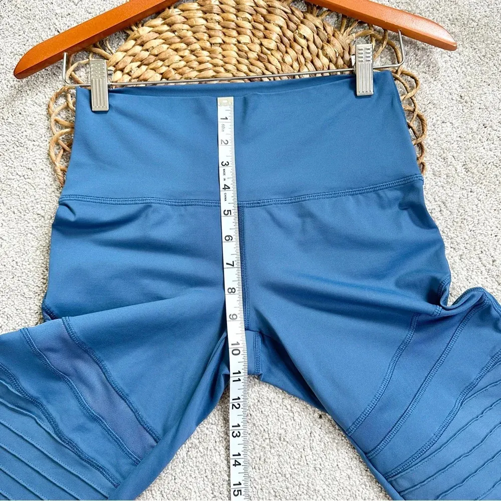 Aerie Chill Play Move Moto Mesh Leggings Pants Blue Mid Rise Elastic Waist M - Image 12