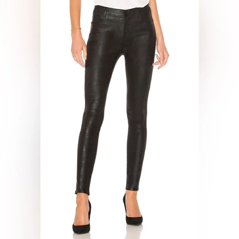 J Brand Maria High Rise Skinny Coated Jeans in Cristalline - Image 4