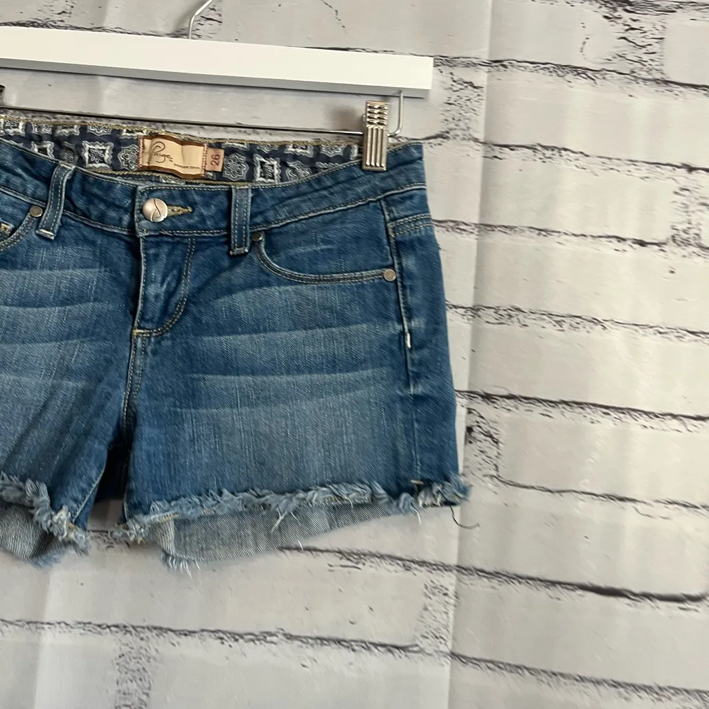 Paige Silver Lake High Rise Denim Cutoff Shorts Size 26 Y2K Blue Vintage Stretch - Image 5