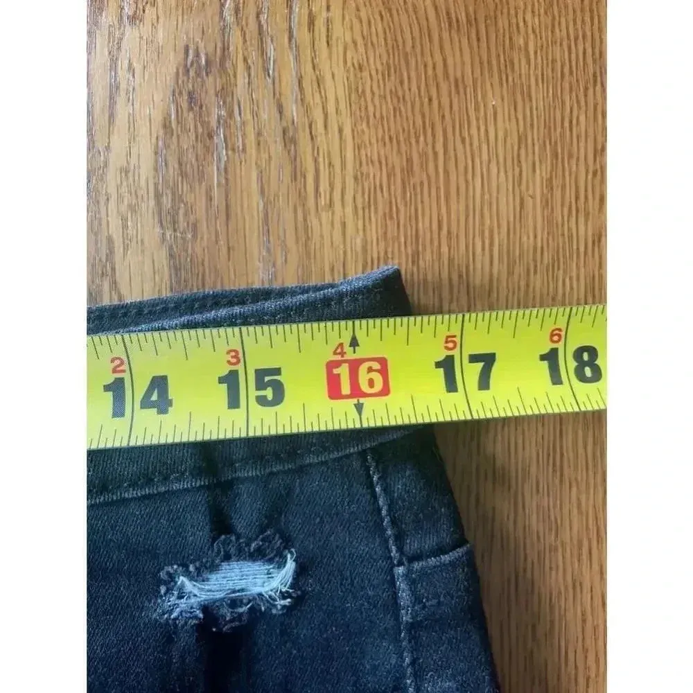 CLEARANCE! Women's KanCan Black Button Fly Distressed Jeans Size 13/30‎ Bin B - Image 6