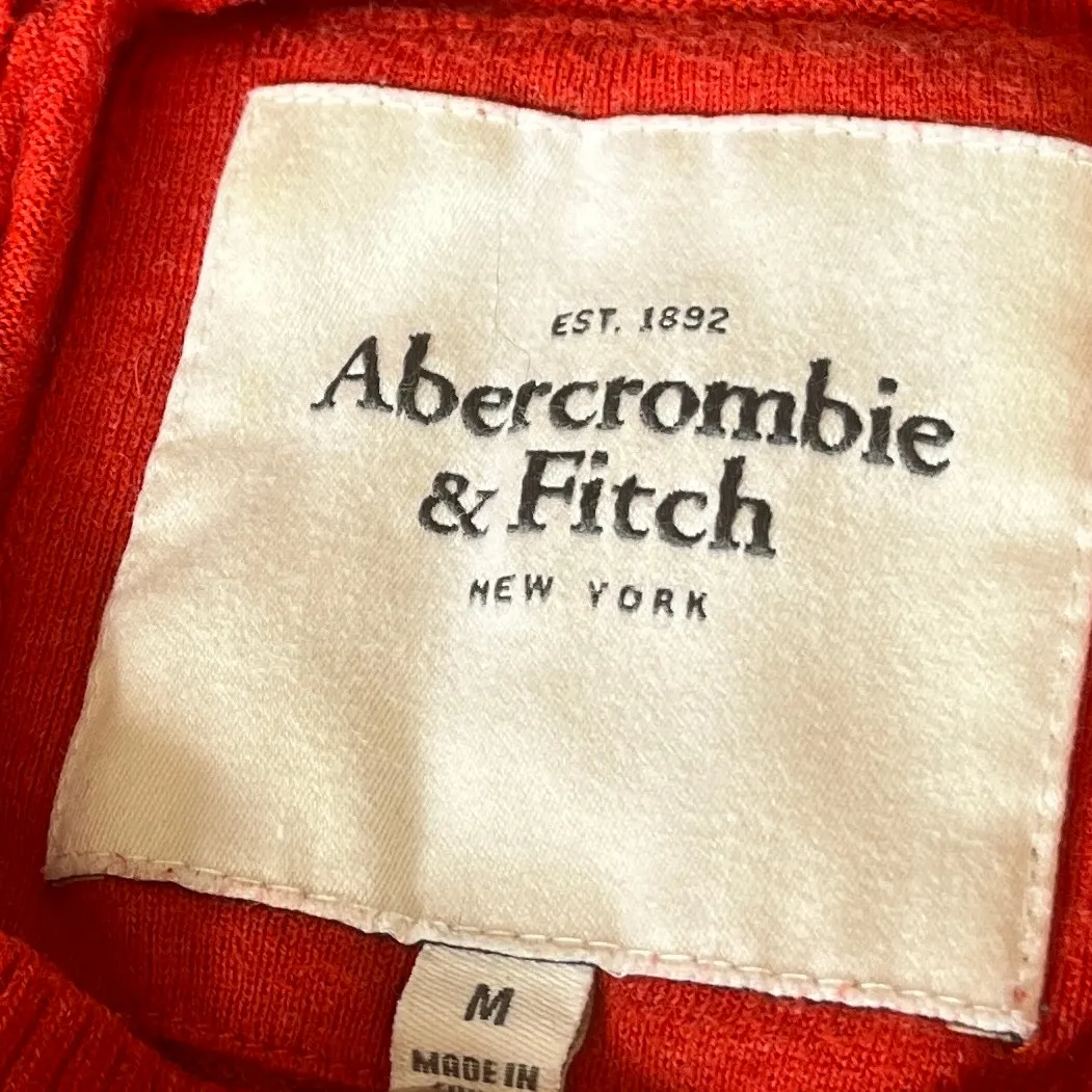 Abercrombie | 3/4 Sleeve Orange White Stripe Lightweight Sweater Shirt | Size M - Image 10