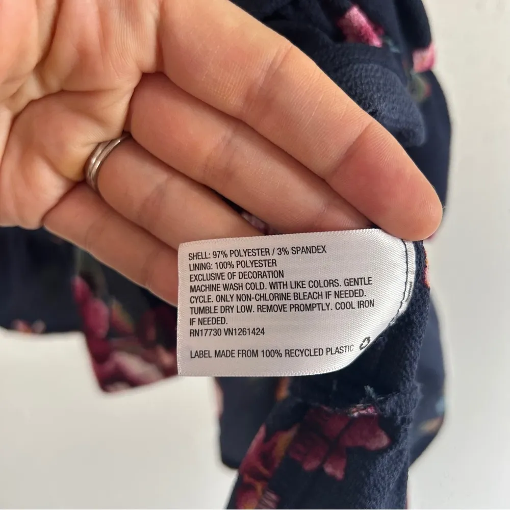 🦋 Xhilaration Blue Purple Floral Mini Dress Ruffle Formal Casual Medium - Image 3