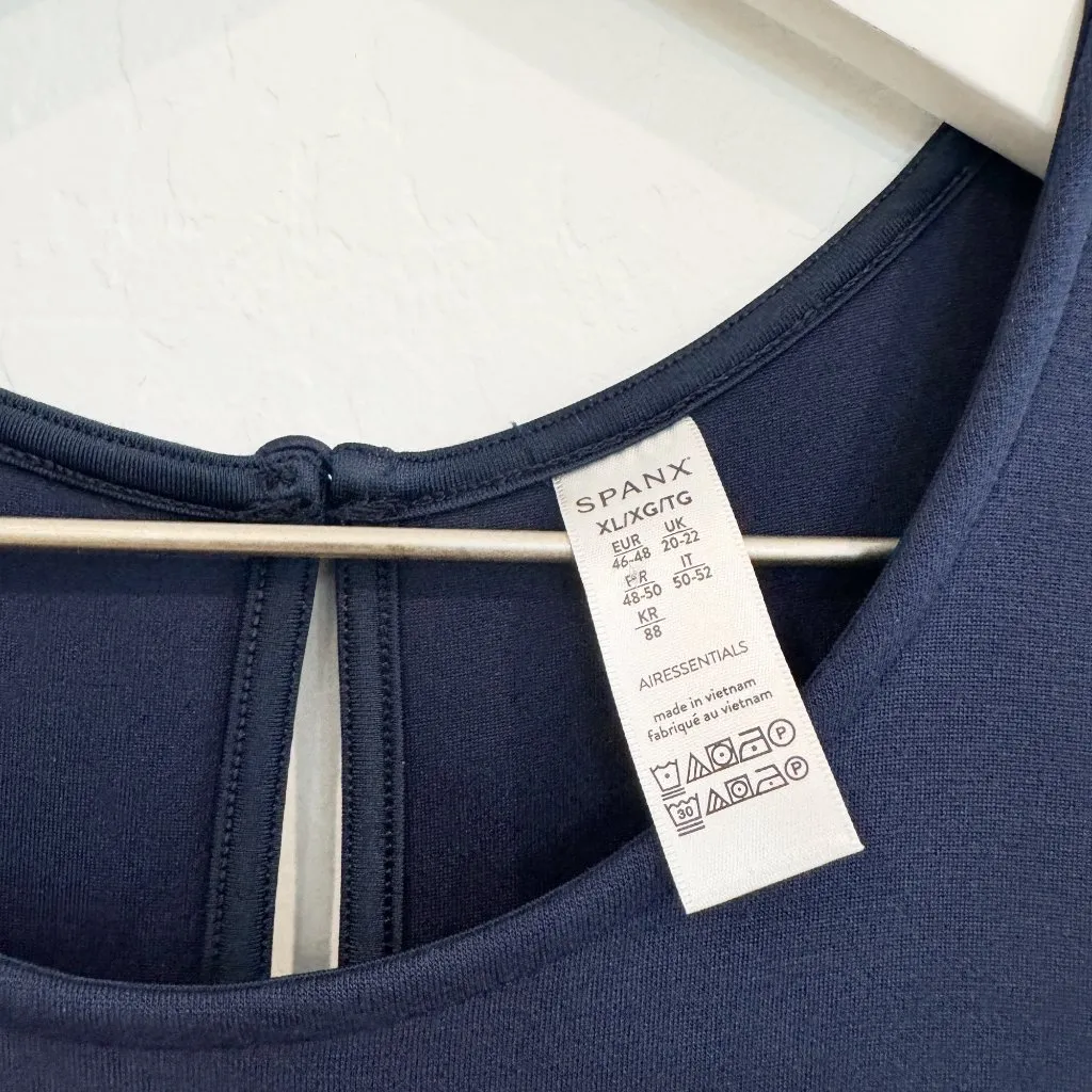 Spanx AirEssential Sleeveless Knit Stretch Jumpsuit Navy Blue Athleisure Size XL - Image 7