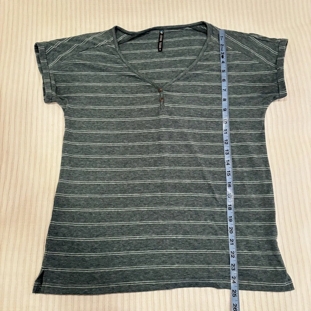 Kuhl Lisette Women's Shirt Melange Performance Fabric V-neck Striped Size Small - Image 12