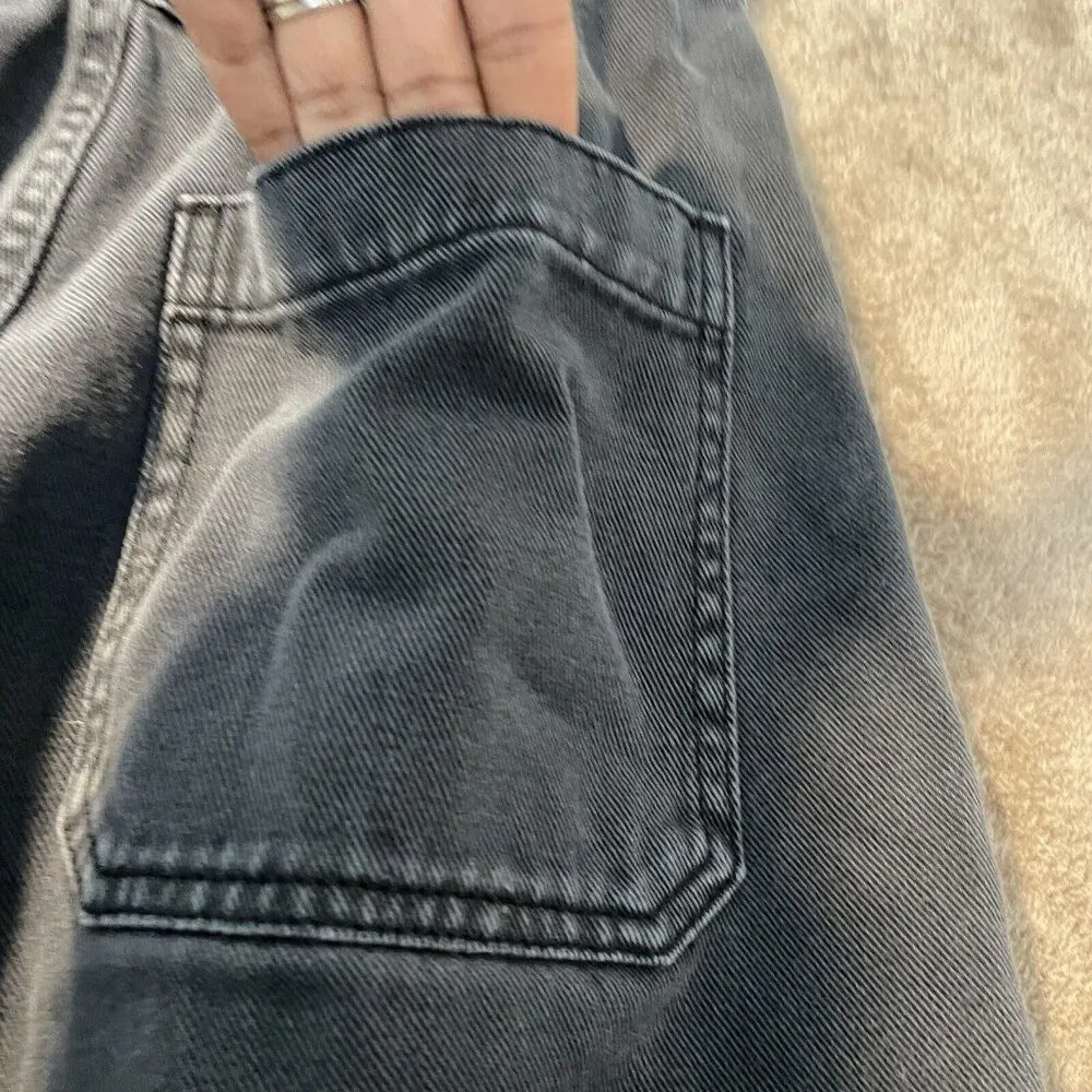 BDG High Rise Baggy Jeans Womens 26 Relaxed Fit Patch Pockets Charcoal Dark - Image 5