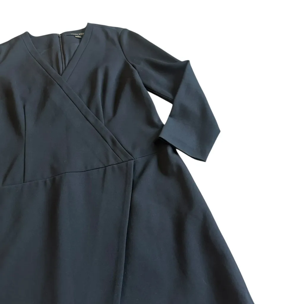 Cynthia Steffe Victoria Black Pointe Dress Faux Wrap Long Sleeve Size 12 Women's - Image 5