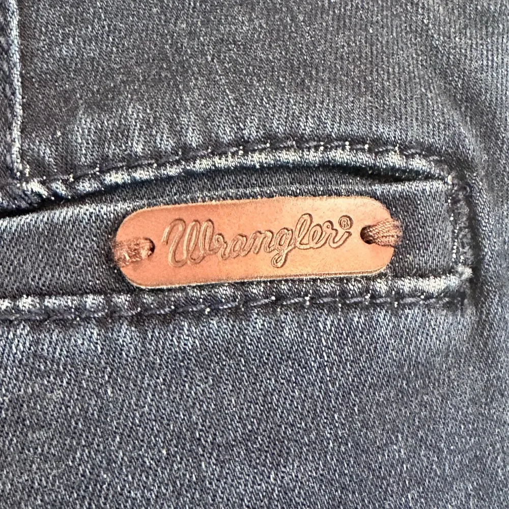 Retro Dark Wash Mae Mid Rise Western Wide Leg Jeans Size 5/6 x 34 - Image 10