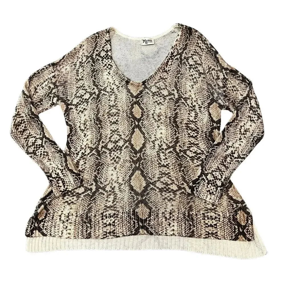 Show Me Your Mumu Snake Print Hug Me Sweater Size XS - Image 5