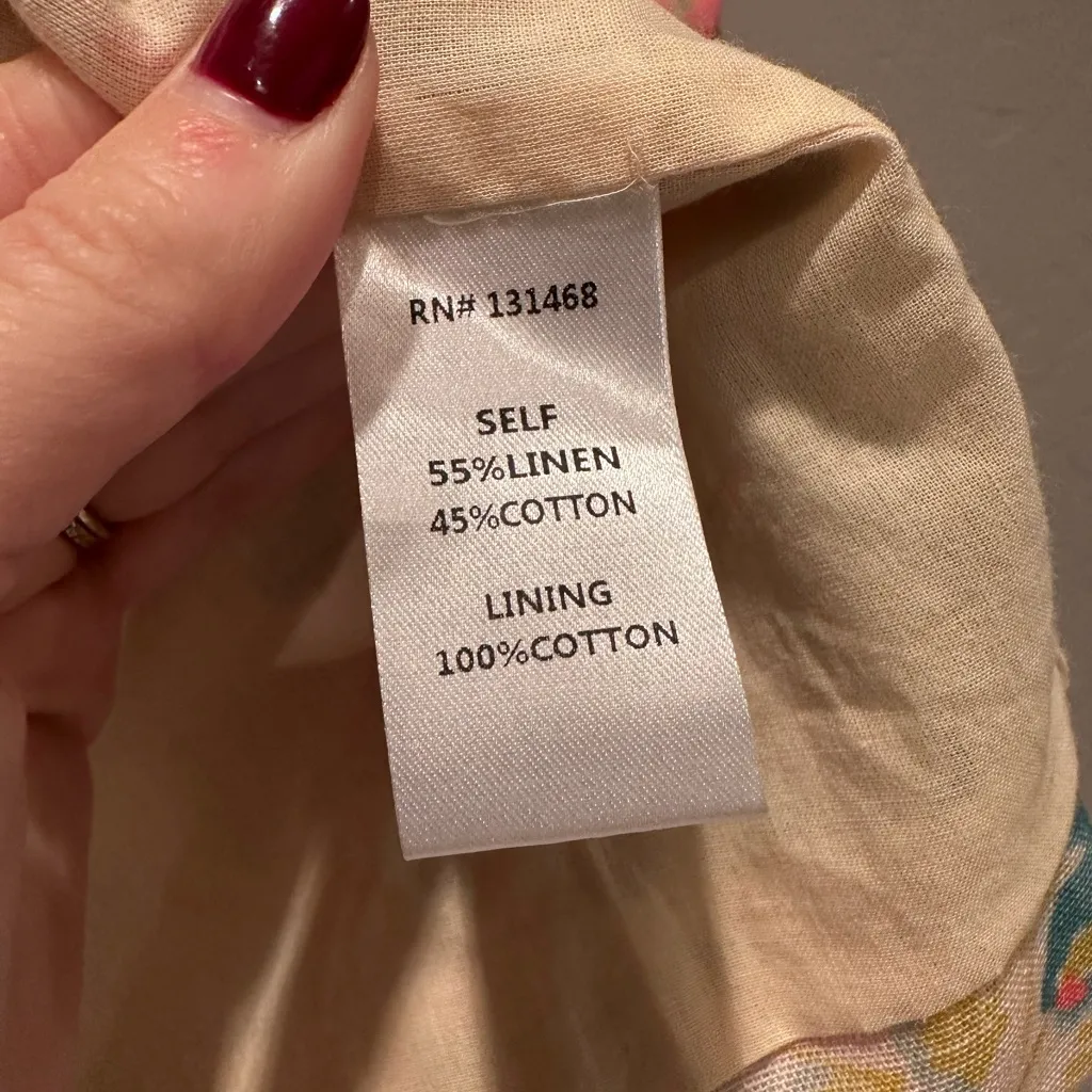 NWT Fate Floral Meet Me in Paris Blazer Jacket‎ Small Open Front Linen Cotton Pink - Image 8