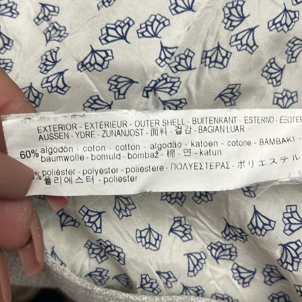 Zara Collection light grey blazer with navy elbowpatches size S - Image 5