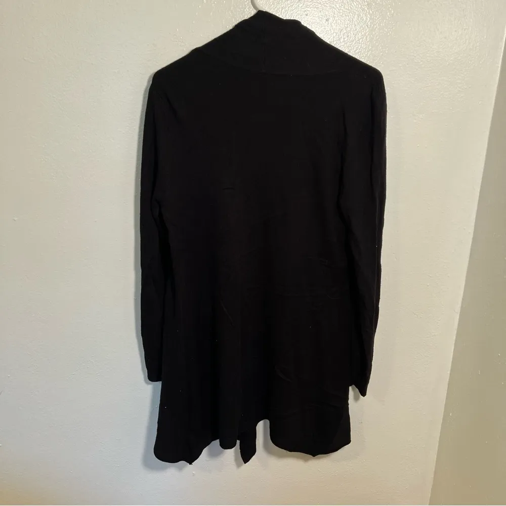 Sioni Open Front Draped Waterfall Cardigan Black Size M - Image 6