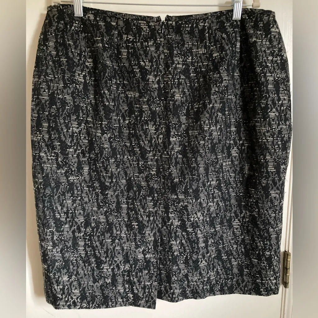 Calvin Klein Black & Marbled Tweed Textured Pencil Mini Skirt #Gr - Image 10