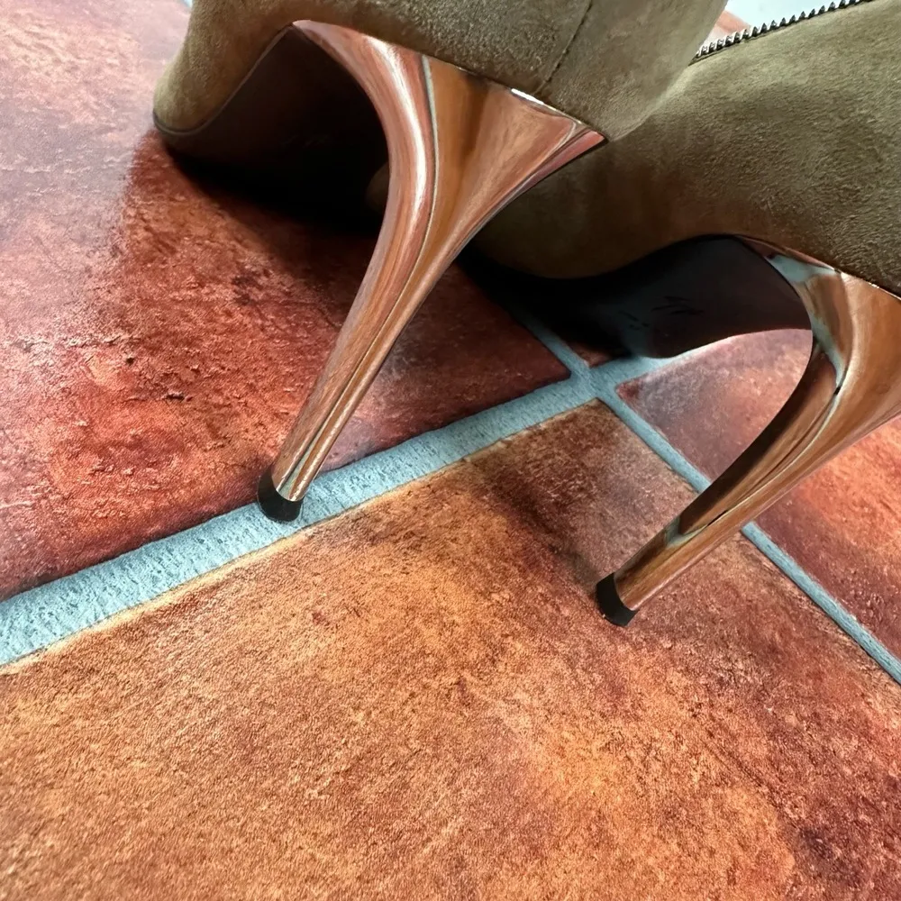 Giuseppe Zanotti Leather Imaginative Zipper Heels Size 7 - Image 6