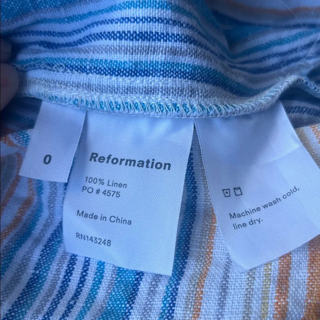 Reformation Island Linen Romper Marbella Stripe 0 - Image 8