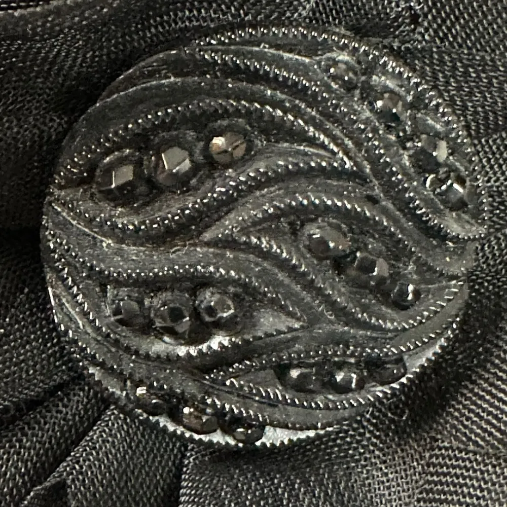 Marc Fisher Black Suede Mules 10 Gothic Tulle Rosette Bow Embellished Edwardian - Image 9