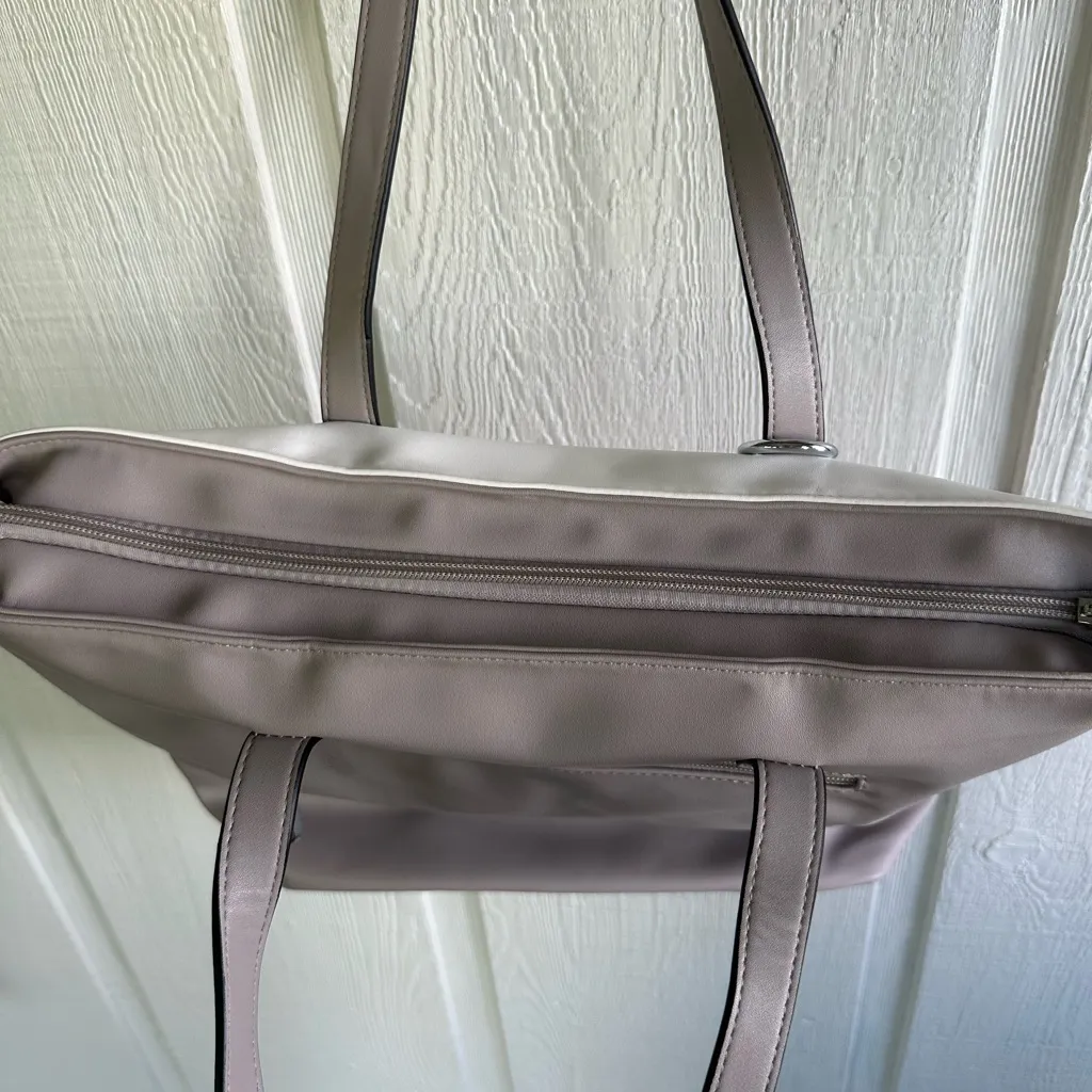 Pomelo Best Elegant Grey, White and Pink Purse Tote Bag Office Work Everyday - Image 8