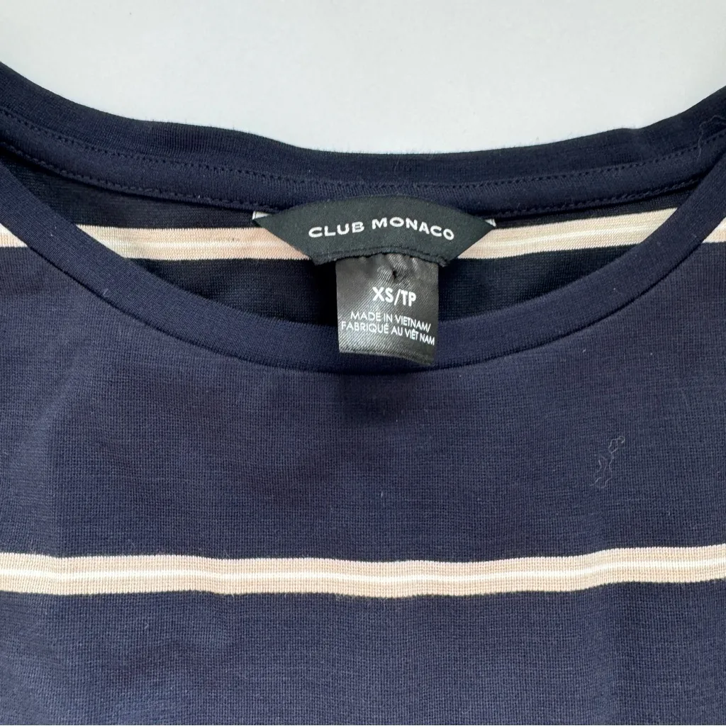 Club Monaco Twansia Stripe Side Tie Dress In White Mu Size X-Small - Image 3