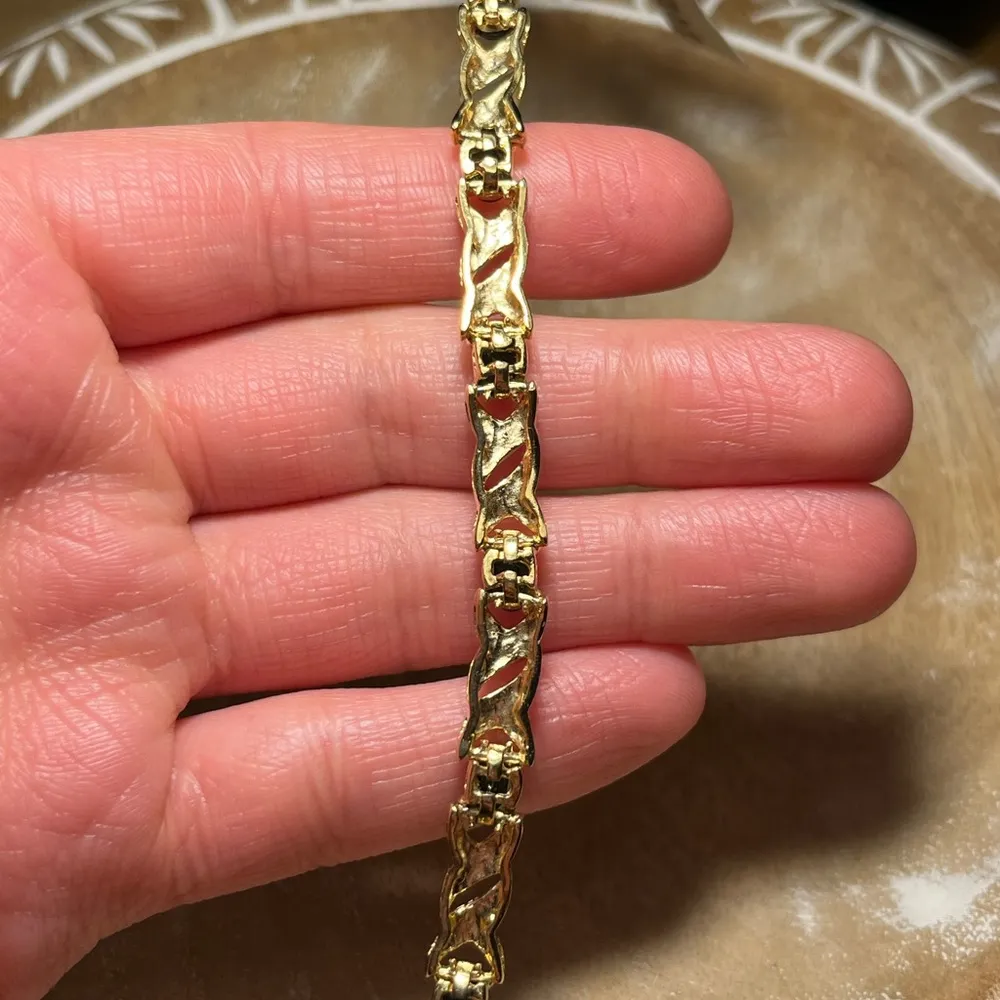 NWT Genuine Sapphire & Diamonds 24KT Gold Over  Bracelet - Image 12