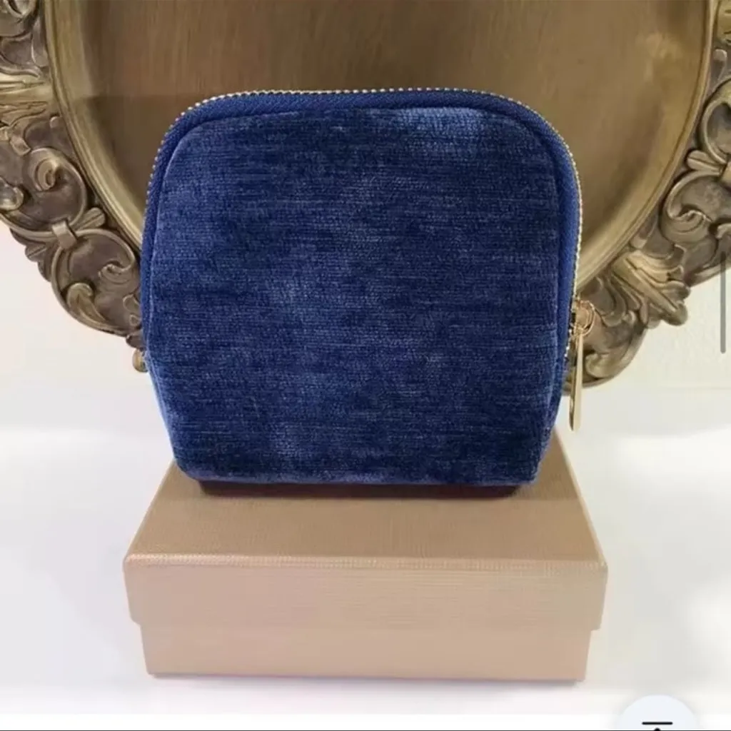 Navy Blue Travel Jewelry Case, Velvet, 5 Separate Compartments ~NEW~ - Image 8