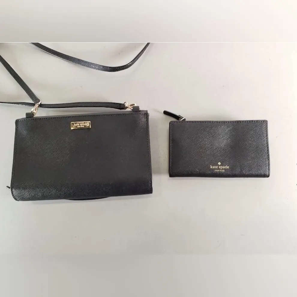 Kate Spade New York Jazz Things Up Black Cat Crossbody Purse Wallet - Image 3
