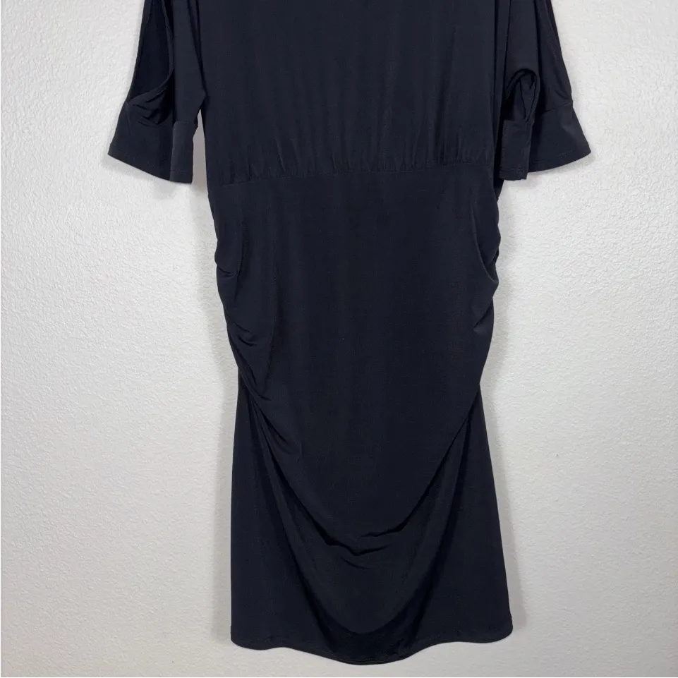 Bold Elements Womens Black Cold Shoulder Cocktail Dress Size Large - Image 3