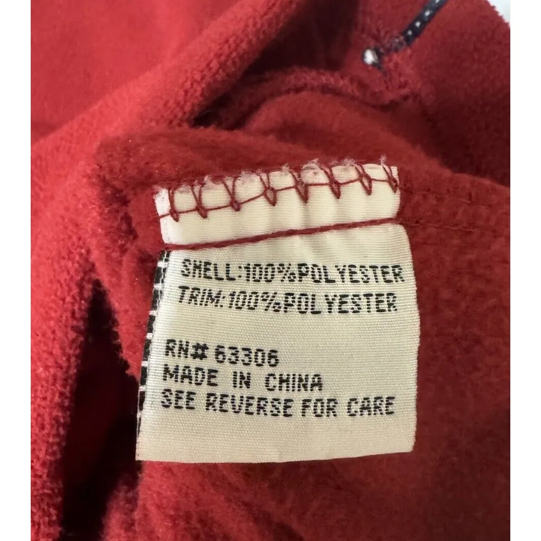 Vintage 90s Wilson Full Zip Athletic Fleece Hoodie Red Jacket - Image 6