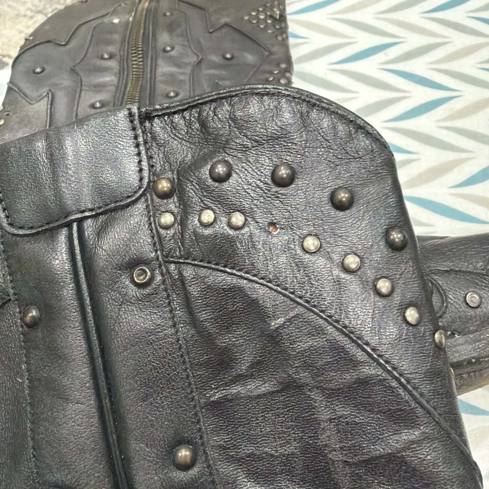 Dan Post Women's Daredevil Studded Tall Western Boots - Snip Toe Size 6 - Image 7