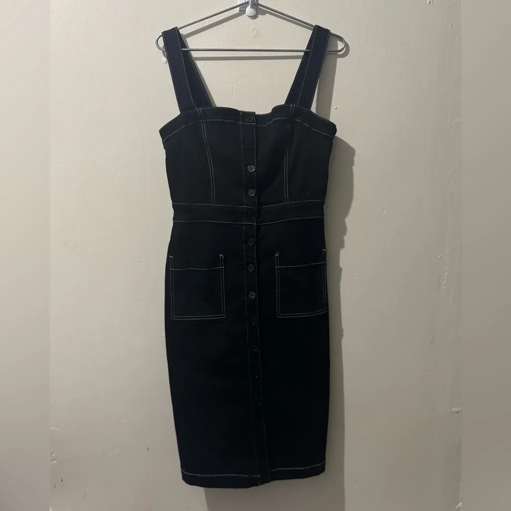 Reformation Jeans Roxanna Black Dress size 6 - Image 3
