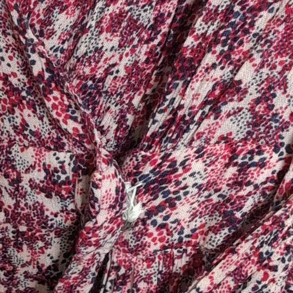 ba&sh Noemie Crossover Dress Fuchsia V-Neck Surplice Self Tie Floral Size XS 4 - Image 4