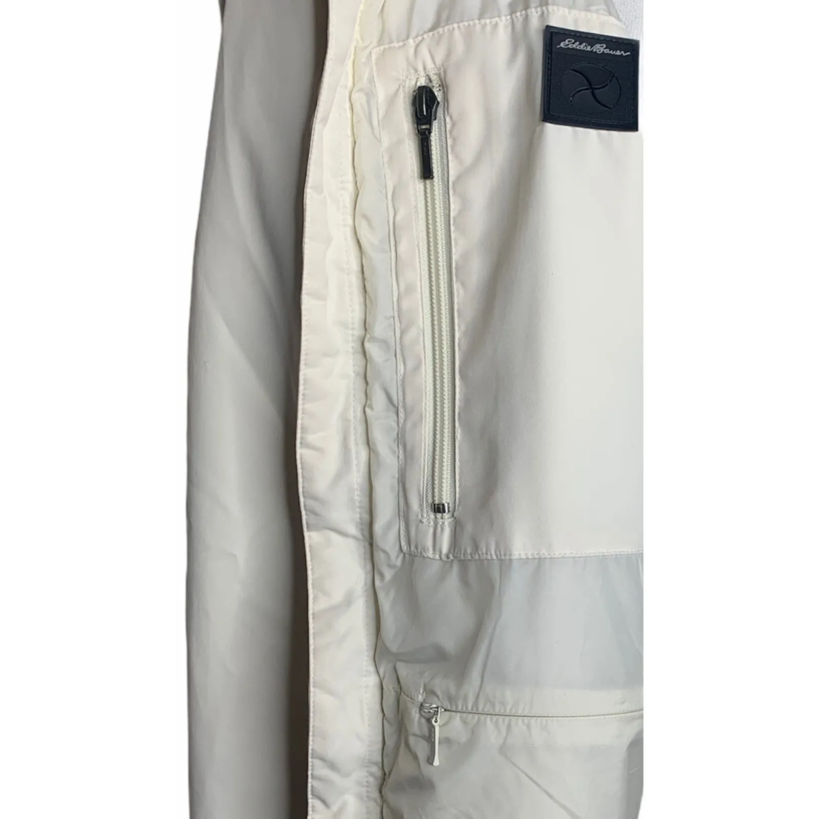 Eddie Bauer Ivory Winter White Goose Down Insulated Jacket Coat Lightweight M - Image 10