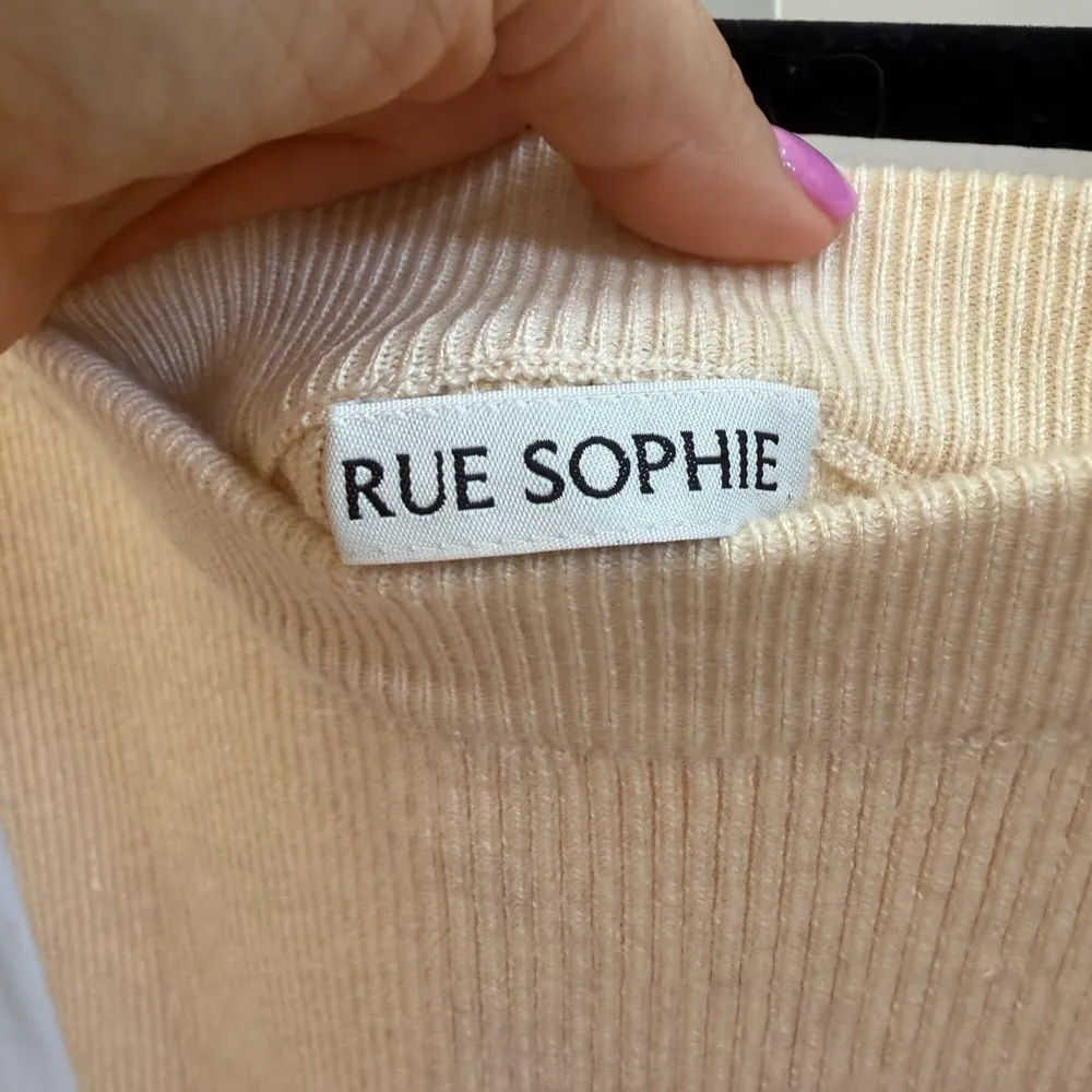 RUE SOPHIE Elaine Rib Knit Sweater Maxi Skirt Creme Pearl Small - Image 8