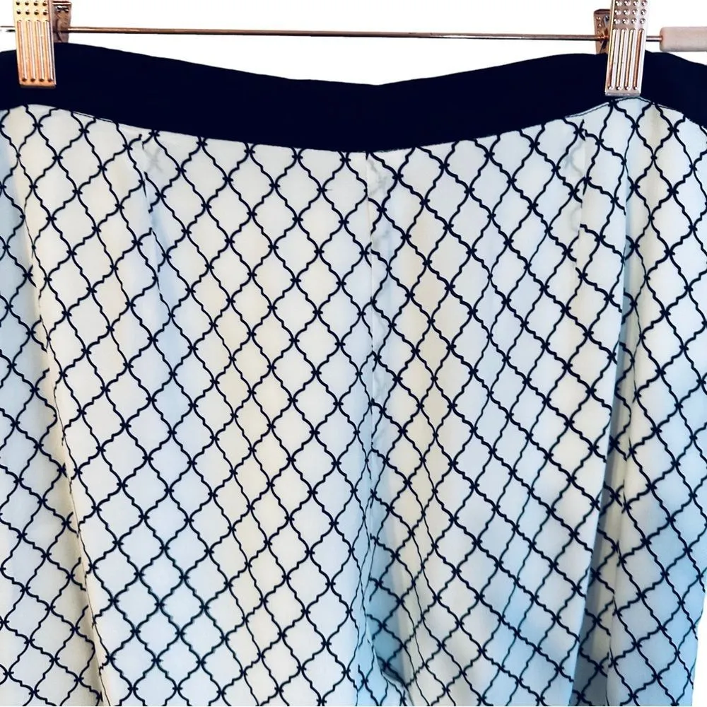 ARYN K Silk Wide Leg Black and White Trousers / Pants Sz M - Image 9