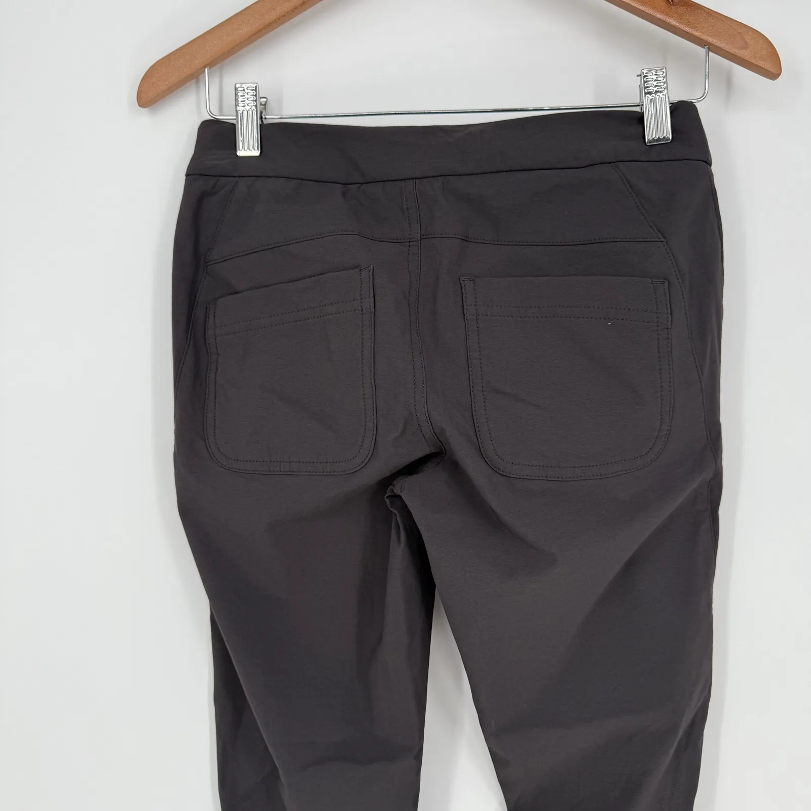 Athleta Black Ponte Slim Leg Commuter Pant Zippers Pockets‎ Size 0 - Image 6