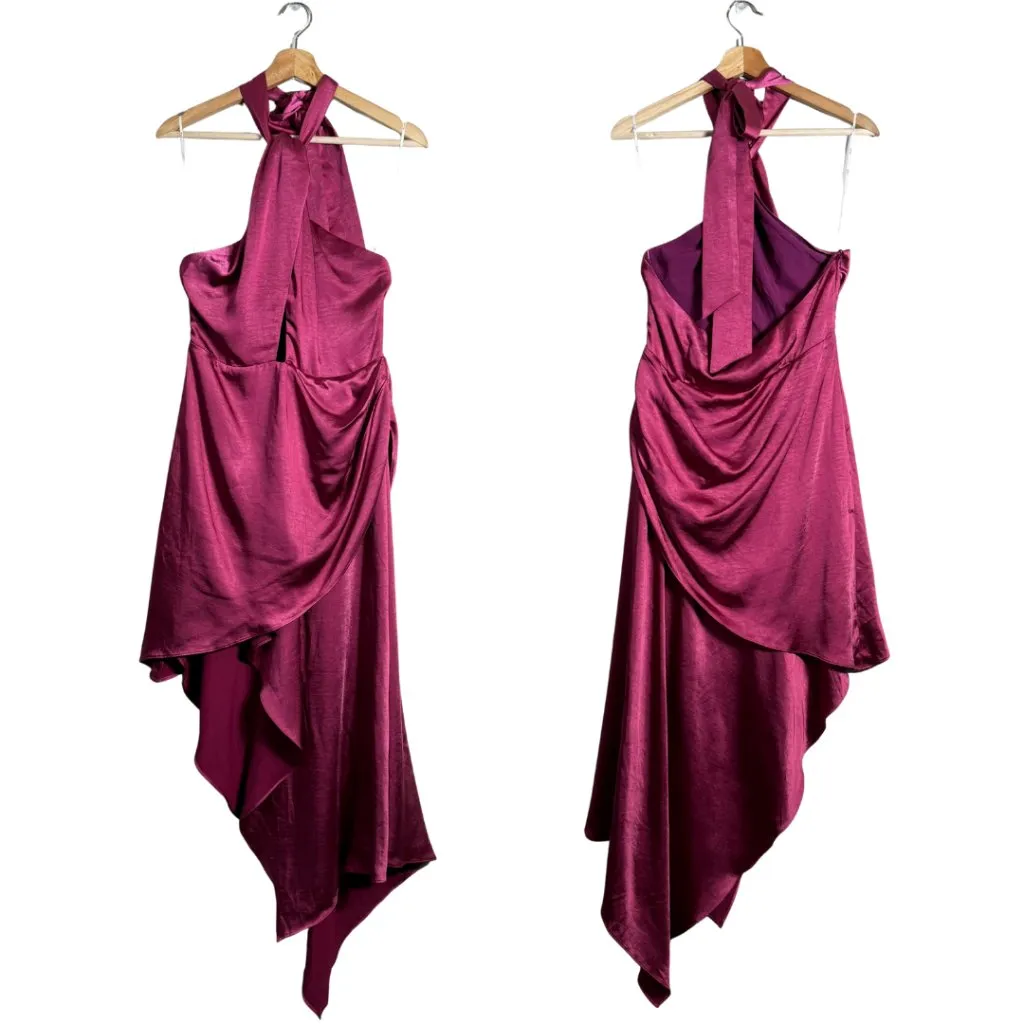 Elliatt Revolve Caroline Dress Women's Large Ruby Asymmetrical Halter Party NWT - Image 4