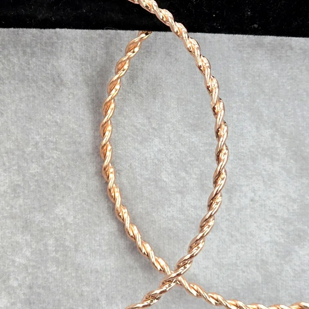 Rose Gold Large Spiral Hoop Dangle‎ Earrings Boho Retro Fashion Jewelry JB2-83 - Image 2