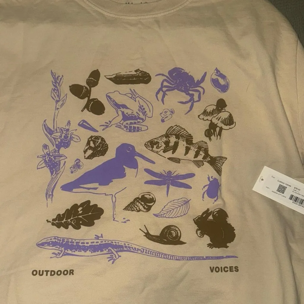 Outdoor Voices Cream Shirt with Purple Graphic - Image 3