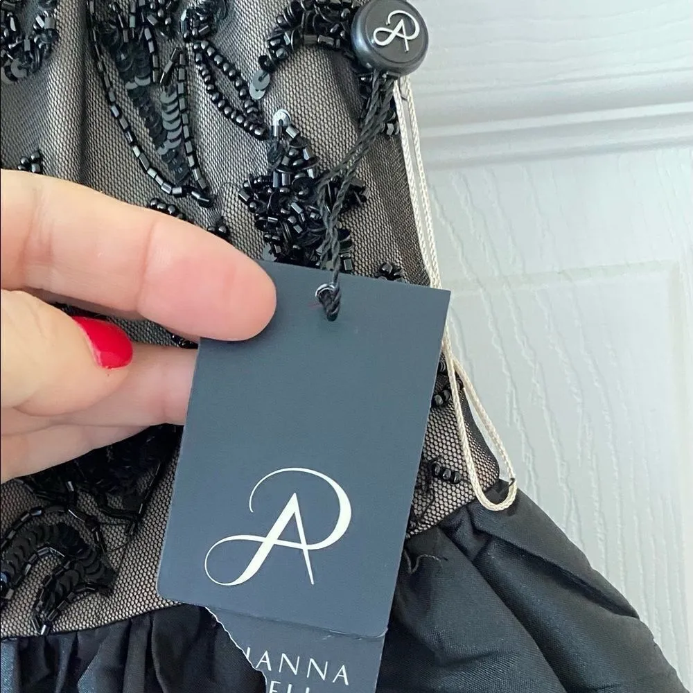 Adrianna Papell Black Beaded Bodice Mini Dress 6 - Image 4