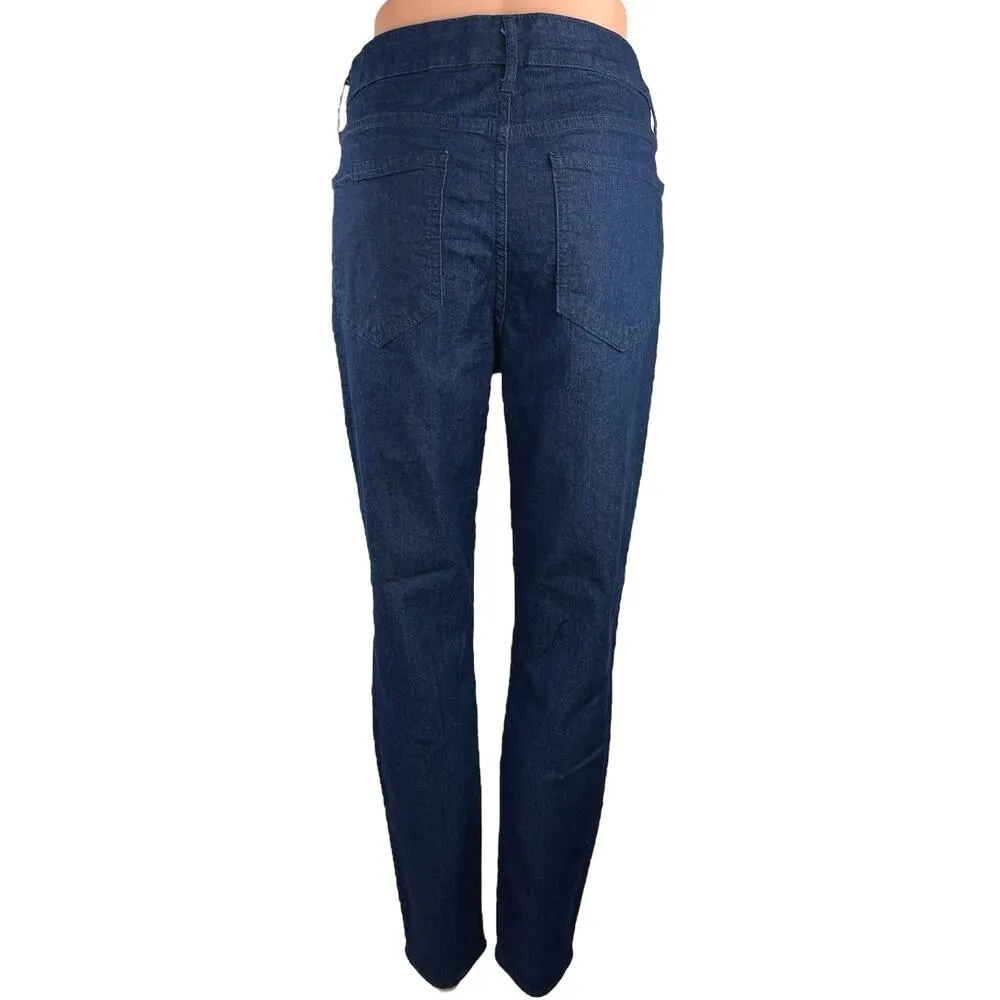 Old Navy Women's Blue Mid Rise Flat Front Stretch Ankle Skinny Leg Jeans Size 12 - Image 3