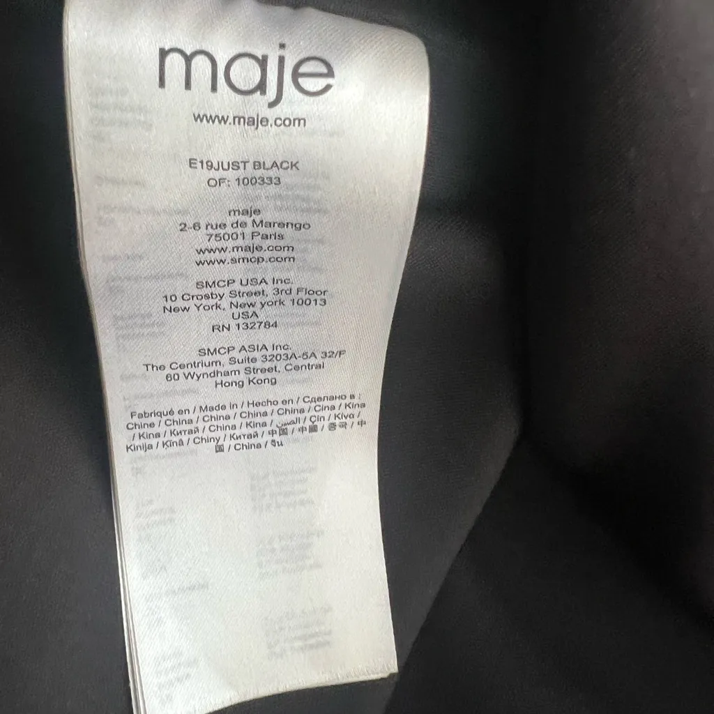 Maje Black Mini Skirt with Side Text - Image 7