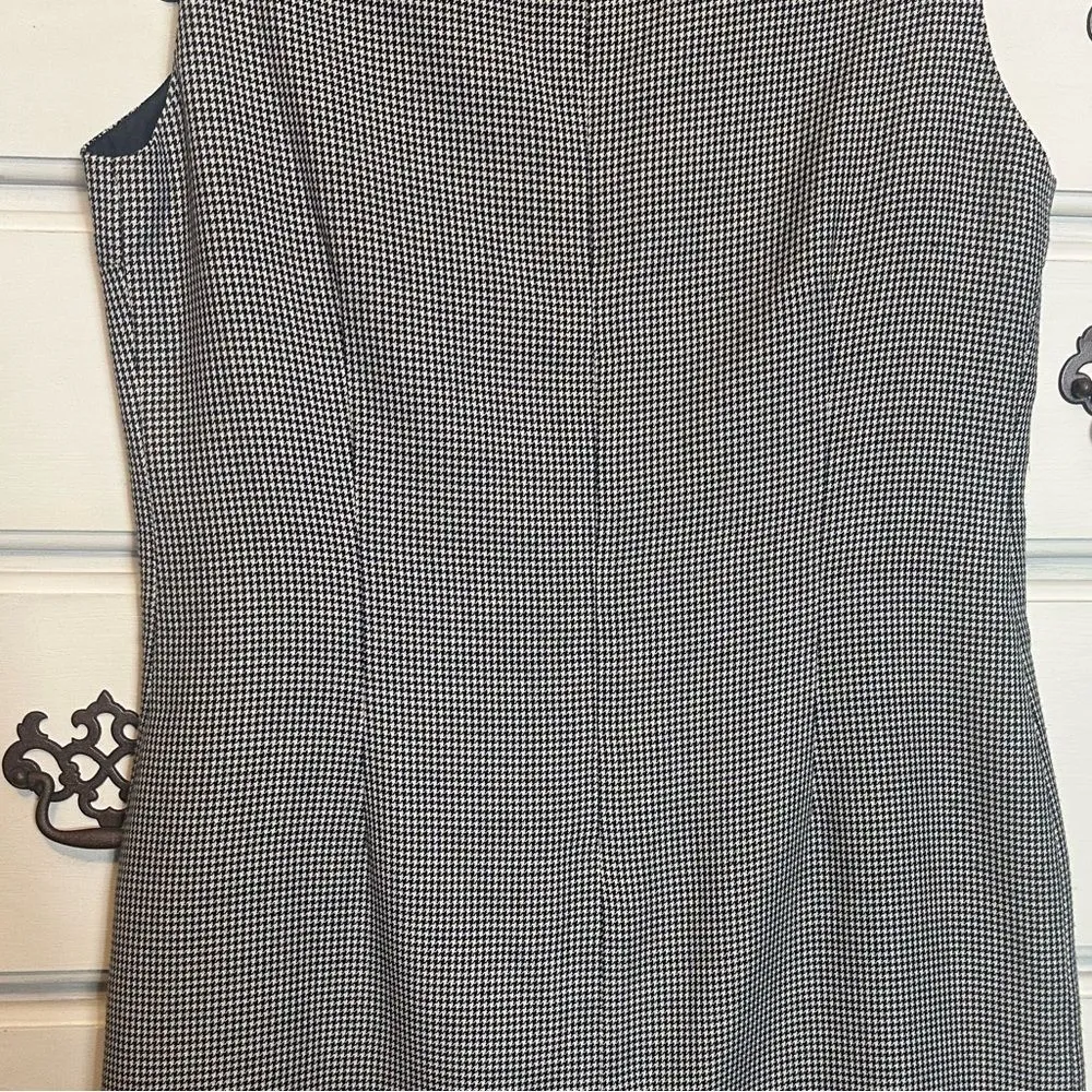 Vintage Sleeveless‎ Houndstooth Dress Black Size 10 - Image 7